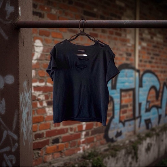 Nirvana Tee - M/L - Grunge Revival Piece Handmade Distressed - Picture 8 of 8